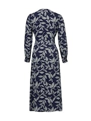 Celtic & Co. Blue Tie Front Midi Dress - Image 3 of 7