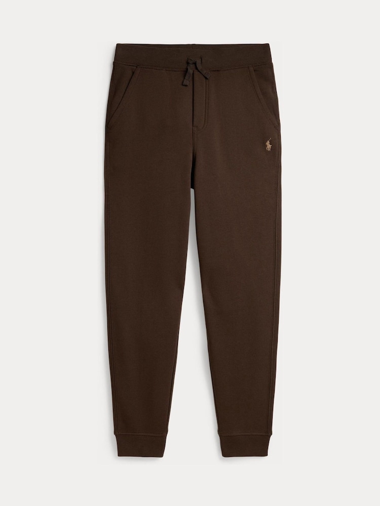 Polo Ralph Lauren Brown Logo Slim Jersey Joggers - Image 1 of 2 Polo Ralph Lauren Brown Logo Slim Jersey Joggers - Image 1 of 2