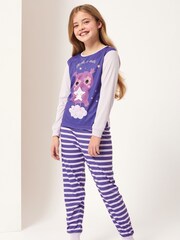Harry Bear Purple Make A Wish Owl Animal Printed Pyjamas - Image 1 of 4