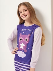 Harry Bear Purple Make A Wish Owl Animal Printed Pyjamas - Image 3 of 4
