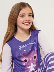 Harry Bear Purple Make A Wish Owl Animal Printed Pyjamas - Image 4 of 4