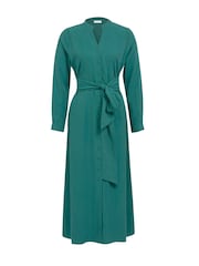 Celtic & Co. Green Tie Front Midi Dress - Image 3 of 6