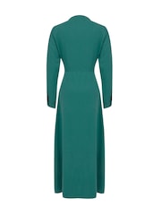 Celtic & Co. Green Tie Front Midi Dress - Image 4 of 6