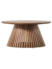 Gallery Home Natural Benton Slatted Round Coffee Table - Image 3 of 3