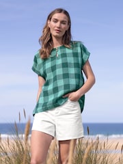 Celtic & Co. Green Button Detail Top - Image 1 of 2
