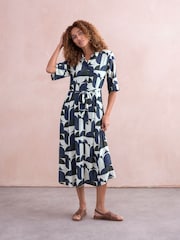 Celtic & Co. Blue Half Sleeve Midi Shirt Dress - Image 1 of 5