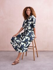 Celtic & Co. Blue Half Sleeve Midi Shirt Dress - Image 2 of 5