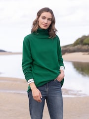Celtic & Co. Green Geelong Slouch Roll Neck Jumper - Image 1 of 7