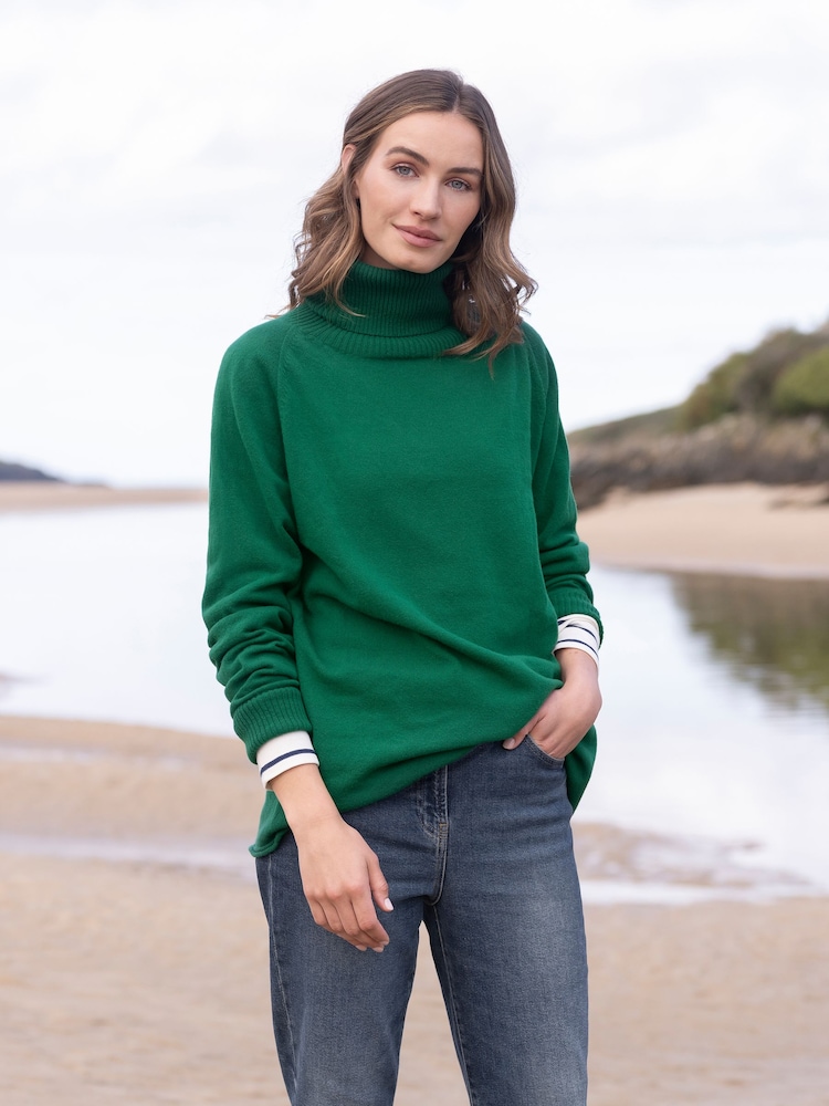 Celtic & Co. Green Geelong Slouch Roll Neck Jumper - Image 1 of 7