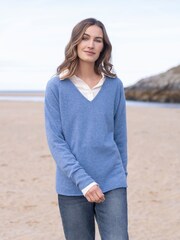 Celtic & Co. Blue Geelong Slouch V Jumper - Image 1 of 7