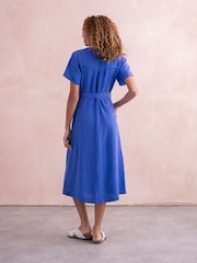Celtic & Co. Blue Linen Button Through Dress - Image 2 of 7