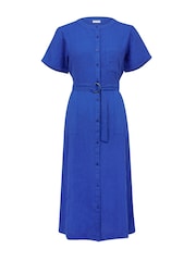 Celtic & Co. Blue Linen Button Through Dress - Image 3 of 7