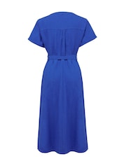 Celtic & Co. Blue Linen Button Through Dress - Image 4 of 7