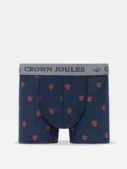 Joules Crown Joules Navy & Red Crest Pack of Two Cotton Boxers - Image 2 of 4