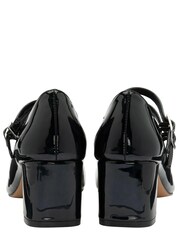 Ravel Black Mary Jane Twin Buckle Block Heel Shoes - Image 3 of 4