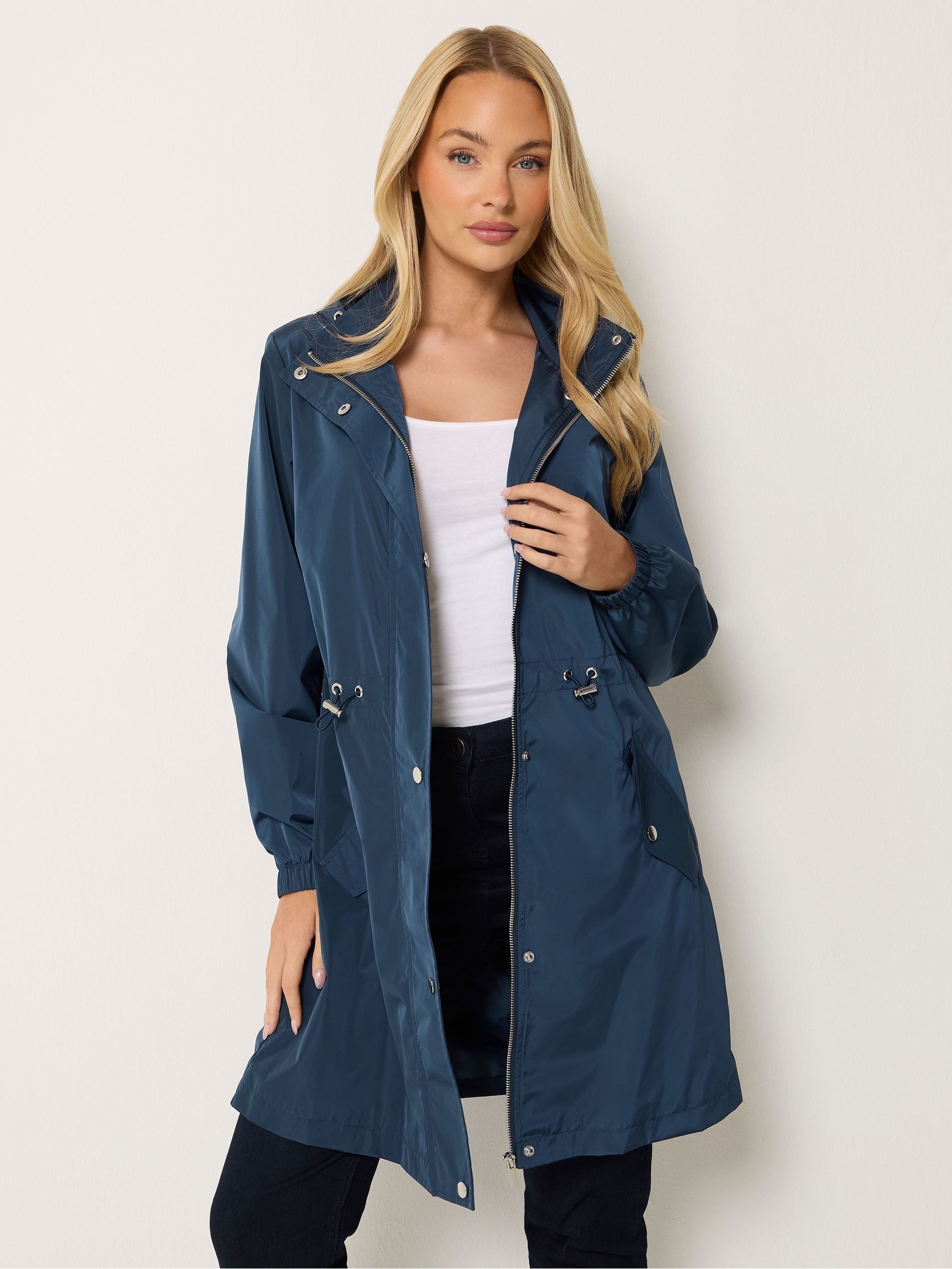 M&Co Women's Mid Navy Water Resistant Rain Jacket In | Size: 20 - Image 1