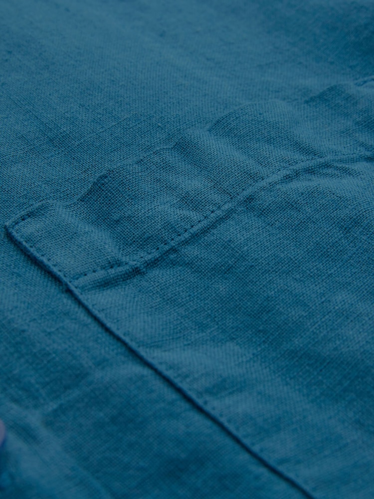 Celtic & Co. Blue Linen Long Sleeve Jumpsuit - Image 5 of 5