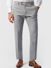 Antique Rogue Slim Fit Pale Herringbone Trousers - Image 1 de 2