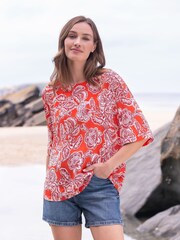Celtic & Co. Red Woven Relaxed T-Shirt - Image 1 of 5