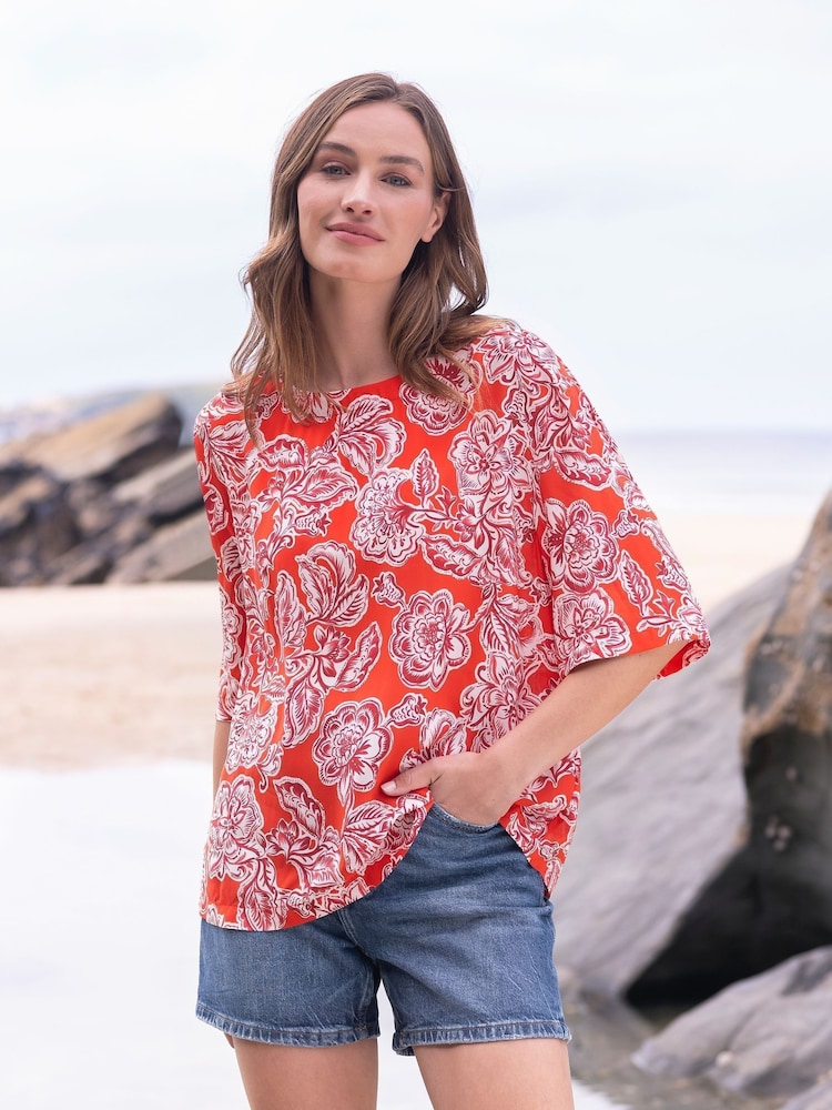 Celtic & Co. Red Woven Relaxed T-Shirt - Image 1 of 5