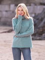 Celtic & Co. Green Geelong Slouch Roll Neck Jumper - Image 1 of 8