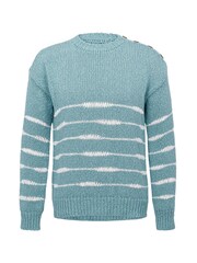 Celtic & Co. Green Drop Stitch Breton Cotton/Linen Blend Jumper - Image 2 of 6