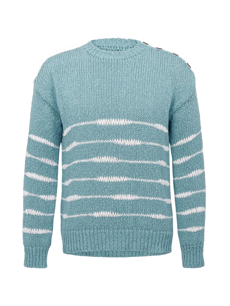 Celtic & Co. Green Drop Stitch Breton Cotton/Linen Blend Jumper - Image 2 of 6