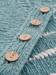 Celtic & Co. Green Drop Stitch Breton Cotton/Linen Blend Jumper - Image 5 of 6