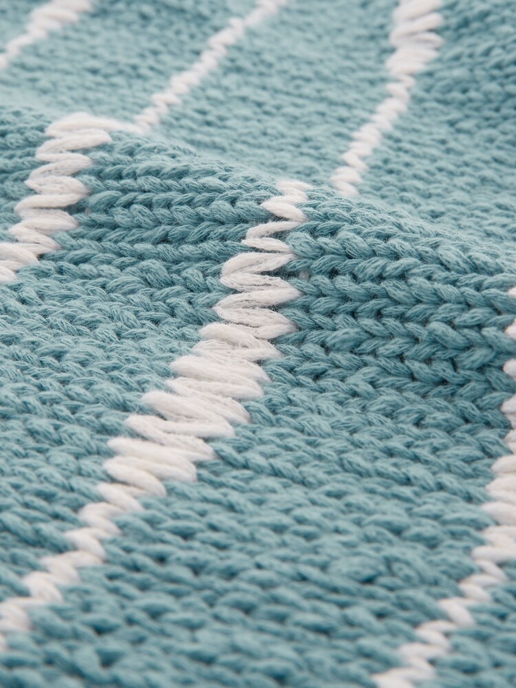 Celtic & Co. Green Drop Stitch Breton Cotton/Linen Blend Jumper - Image 6 of 6