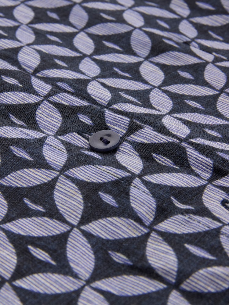 Celtic & Co. Blue Printed Linen Sleeveless Midi Dress - Image 7 of 7