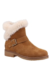 Hush Puppies Brown Hannah Wide Fit Boots - Image 3 of 4