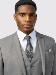 Antique Rogue Grey Slim Fit Texture Stretch Jacket - Image 2 of 5