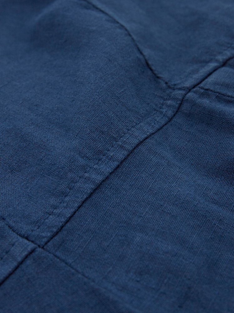 Celtic & Co. Blue Linen V Neck Sleeveless Jumpsuit - Image 8 of 8