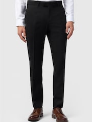 Antique Rogue Black Slim Fit Texture Stretch Trousers - Image 1 of 4