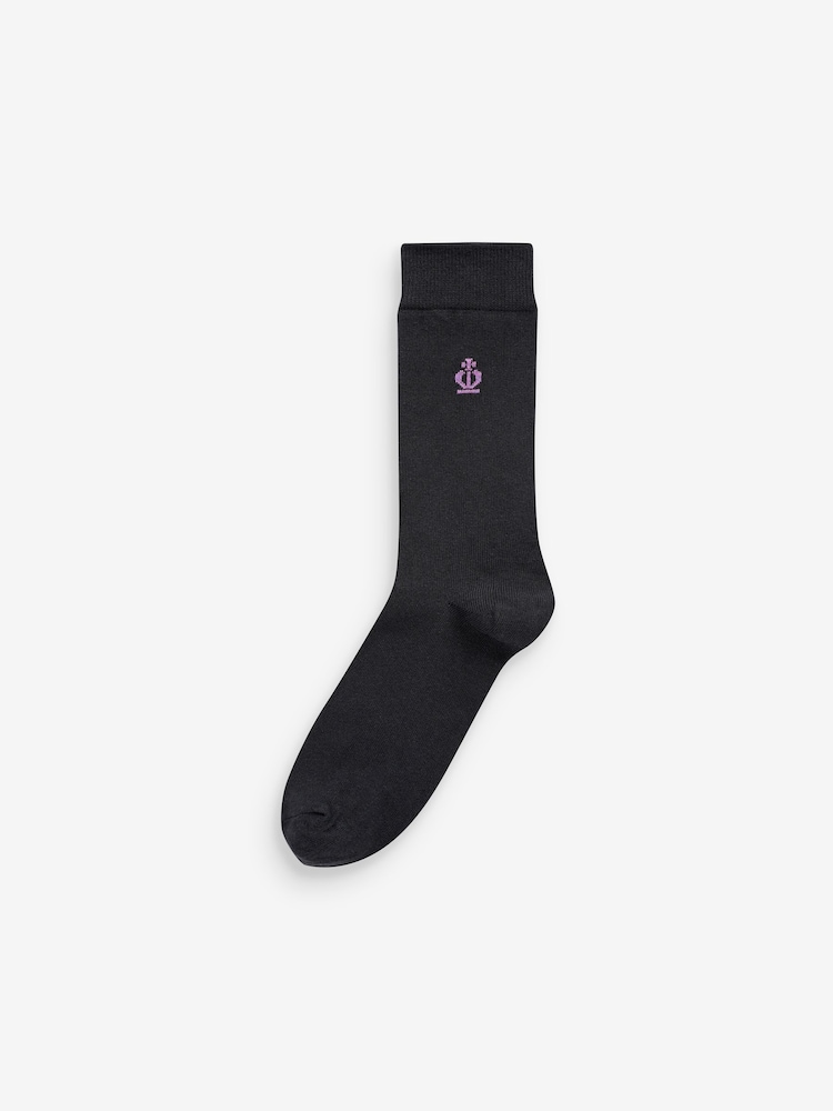 Jeff Banks Brown Recycled Cotton Classic Crew Socks 7 Pack - Image 8 of 8