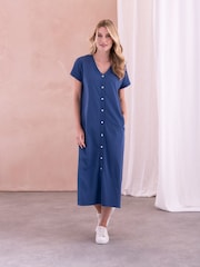 Celtic & Co. Button Through Jersey Midi Dress - Image 1 of 5