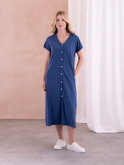 Celtic & Co. Button Through Jersey Midi Dress - Image 2 of 5