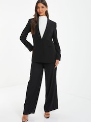 Quiz Black Woven Tailored Blazer - Image 1 of 4