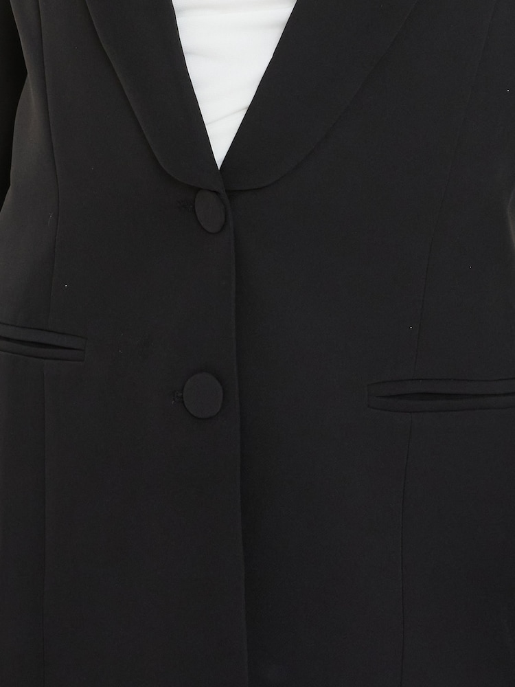 Quiz Black Woven Tailored Blazer - Image 4 of 4