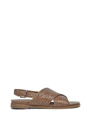 Celtic & Co. Leather Woven Cross-Over Sandals - Image 2 of 7