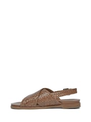 Celtic & Co. Leather Woven Cross-Over Sandals - Image 3 of 7