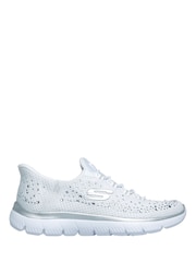 Skechers White Summits Brilliant Shine Trainers - Image 1 of 3