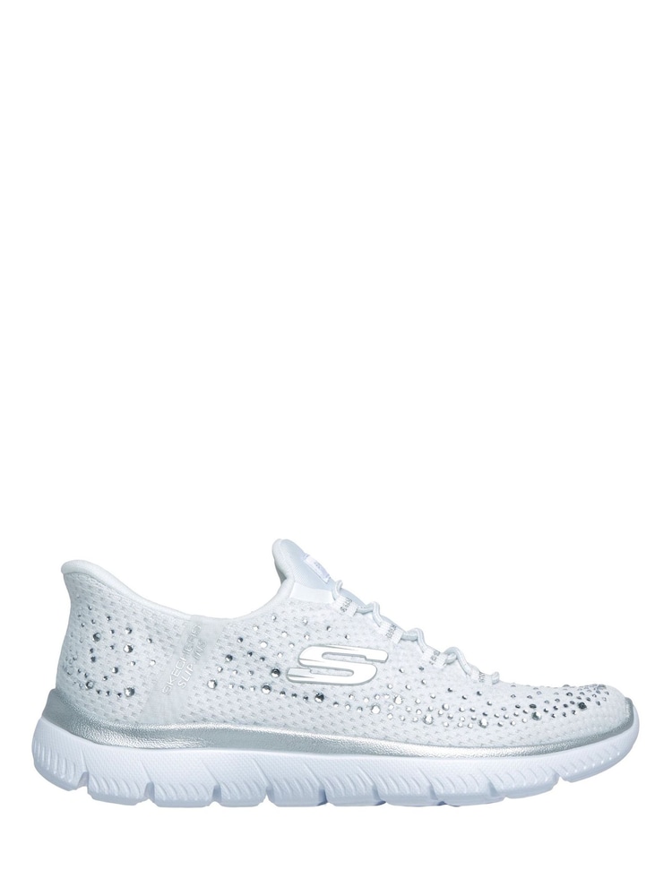 Skechers White Summits Brilliant Shine Trainers - Image 1 of 3