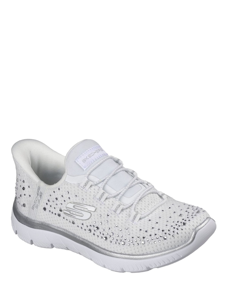 Skechers White Summits Brilliant Shine Trainers - Image 2 of 3