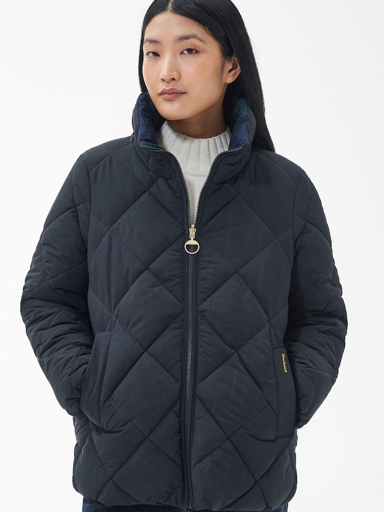 Barbour® Black Reversible Hudswell Qulted Jacket - Image 1 of 7