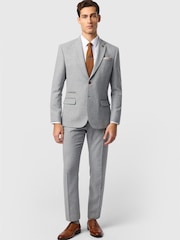 Antique Rogue Grey Slim Fit Baxter Pale Herringbone Jacket - Image 3 of 4
