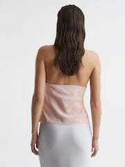 Reiss Nude Freda Tie Halter Neck Blouse - Image 5 of 5