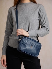 Lakeland Leather Blue Cartmel Boxy Cross-Body Bag - Image 1 of 7