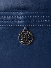 Lakeland Leather Blue Cartmel Boxy Cross-Body Bag - Image 7 of 7