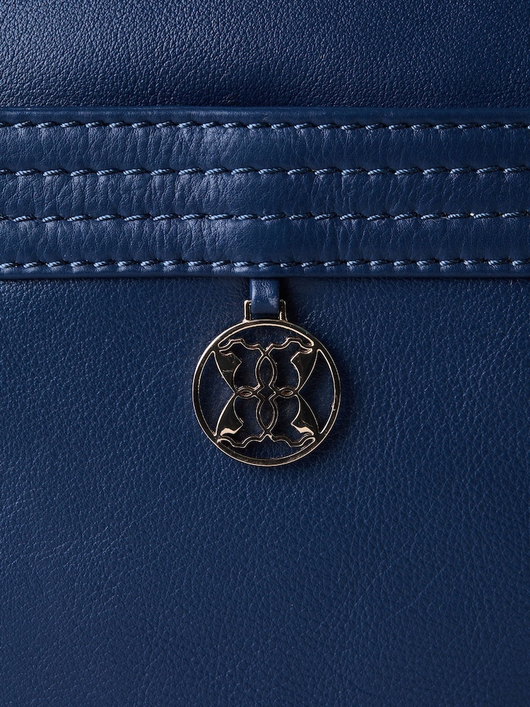 Lakeland Leather Blue Cartmel Boxy Cross-Body Bag - Image 7 of 7 Lakeland Leather Blue Cartmel Boxy Cross-Body Bag - Image 7 of 7